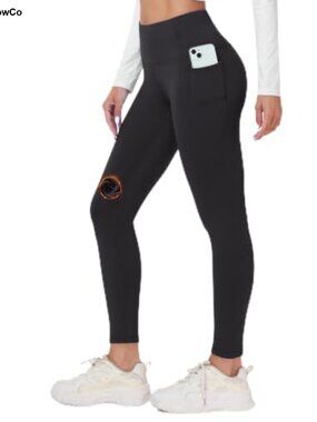 Fleece Lined Leggings With Pockets Thermal Winter Tights High Waist